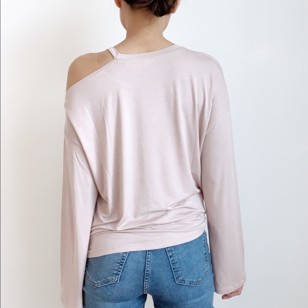 COMFY DROP SHOULDER CUT OUT LONG SLEEVE TOP - Picture 4 of 9